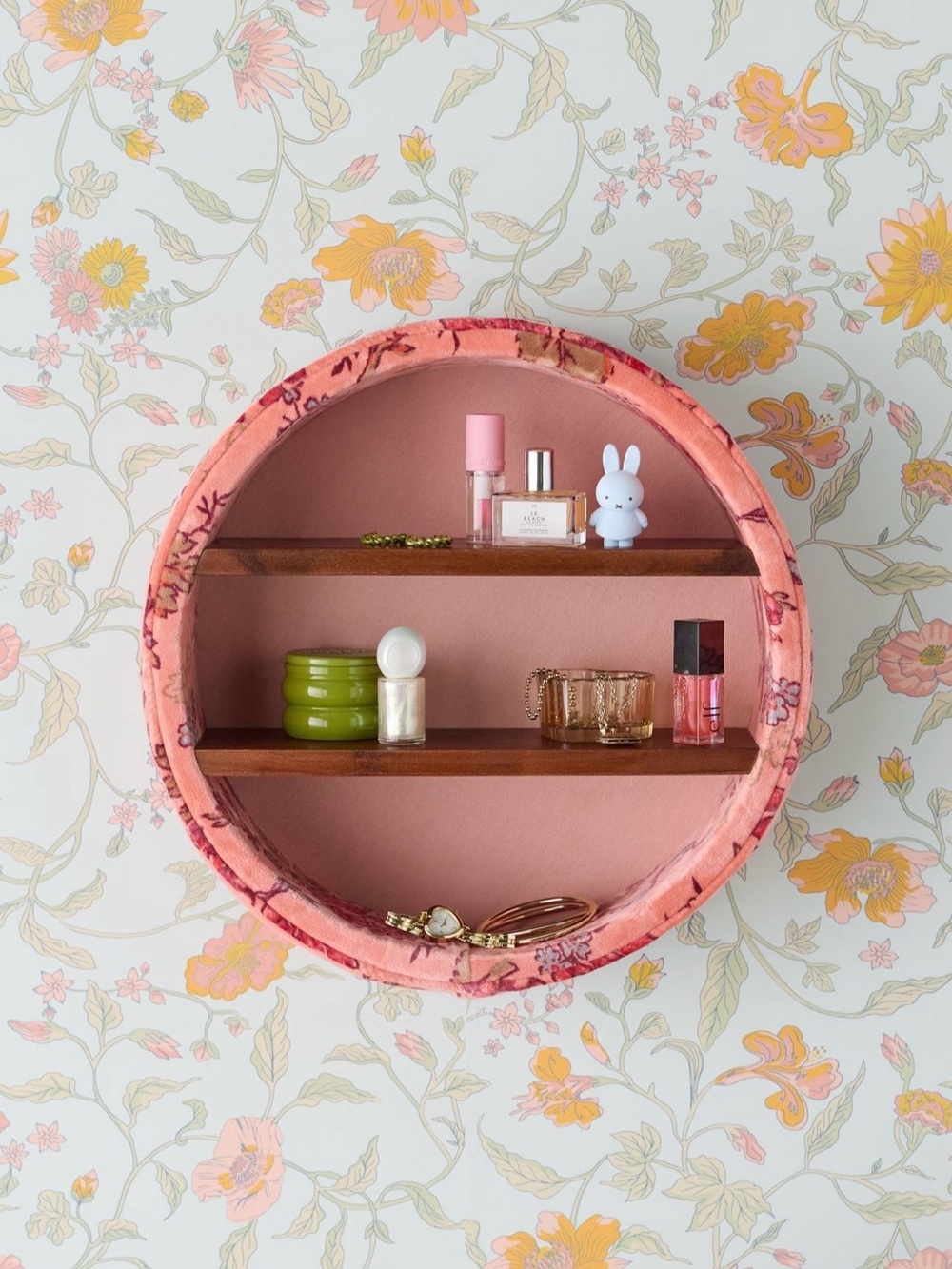 Urban Outfitters Jane Round Velvet Upholstered Wall Shelf